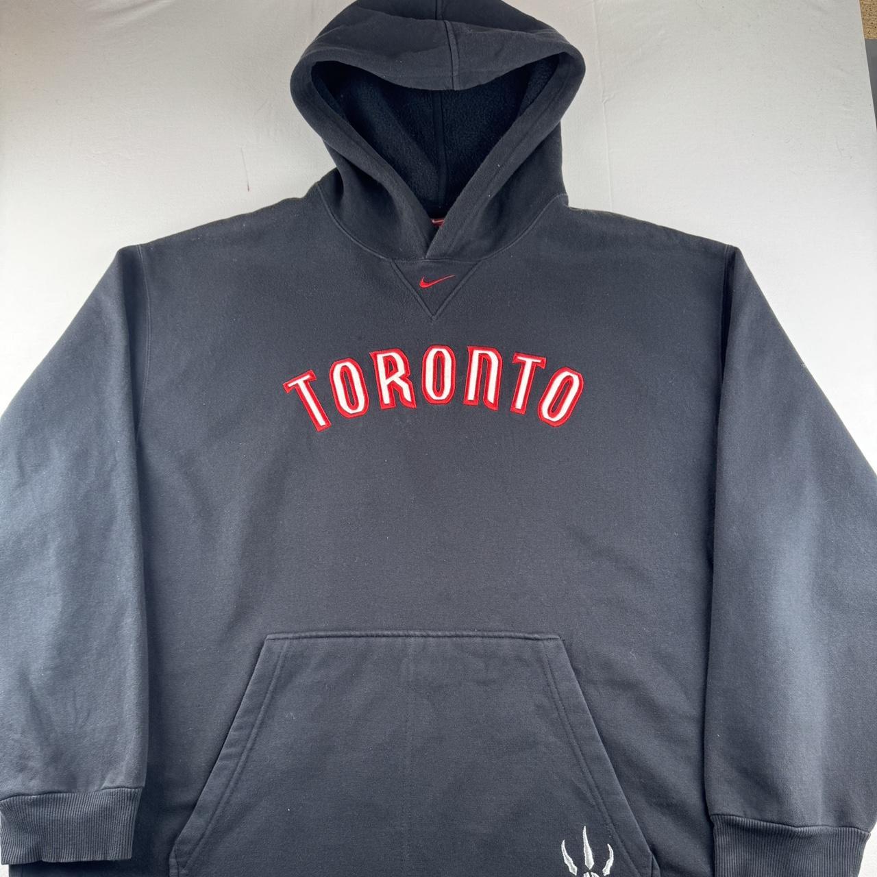 Rare Late 1990s Nike Toronto Raptors Thick Oversized Heavyweight Embroidered Centre Swoosh Hoodie