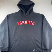Rare Late 1990s Nike Toronto Raptors Thick Oversized Heavyweight Embroidered Centre Swoosh Hoodie