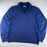 Polo Ralph Lauren Embroidered Pony Knitted Quarter Zip Fleece L