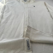 White and Black Carhartt WIP Long Sleeve Madison Corduroy Button Down Shirt L