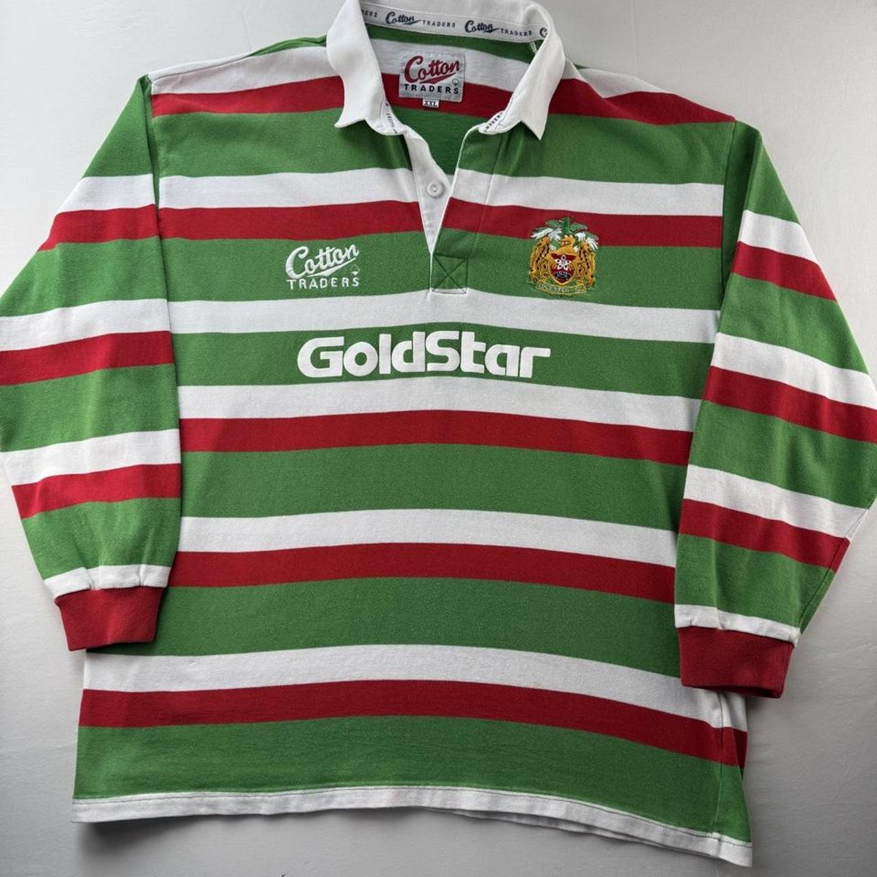 1996-97 Cotton Traders Leicester Tigers Rugby Polo Shirt XXL