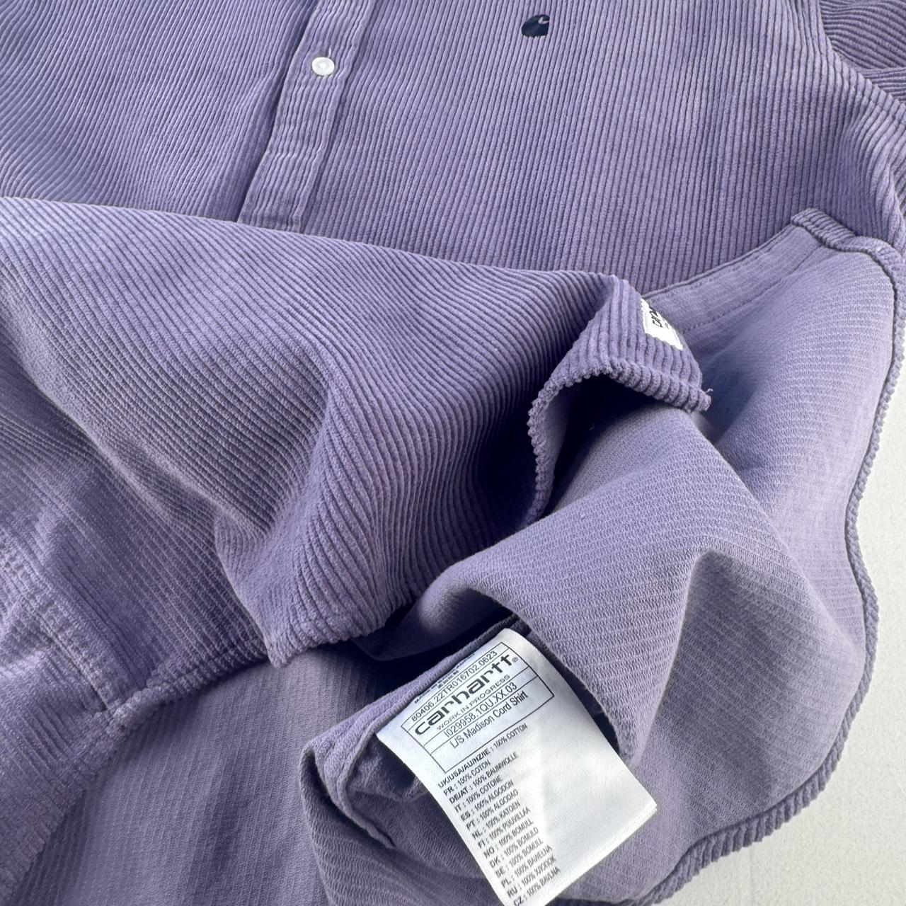 Purple Carhartt WIP Long Sleeve Madison Corduroy Button Down Shirt XXL