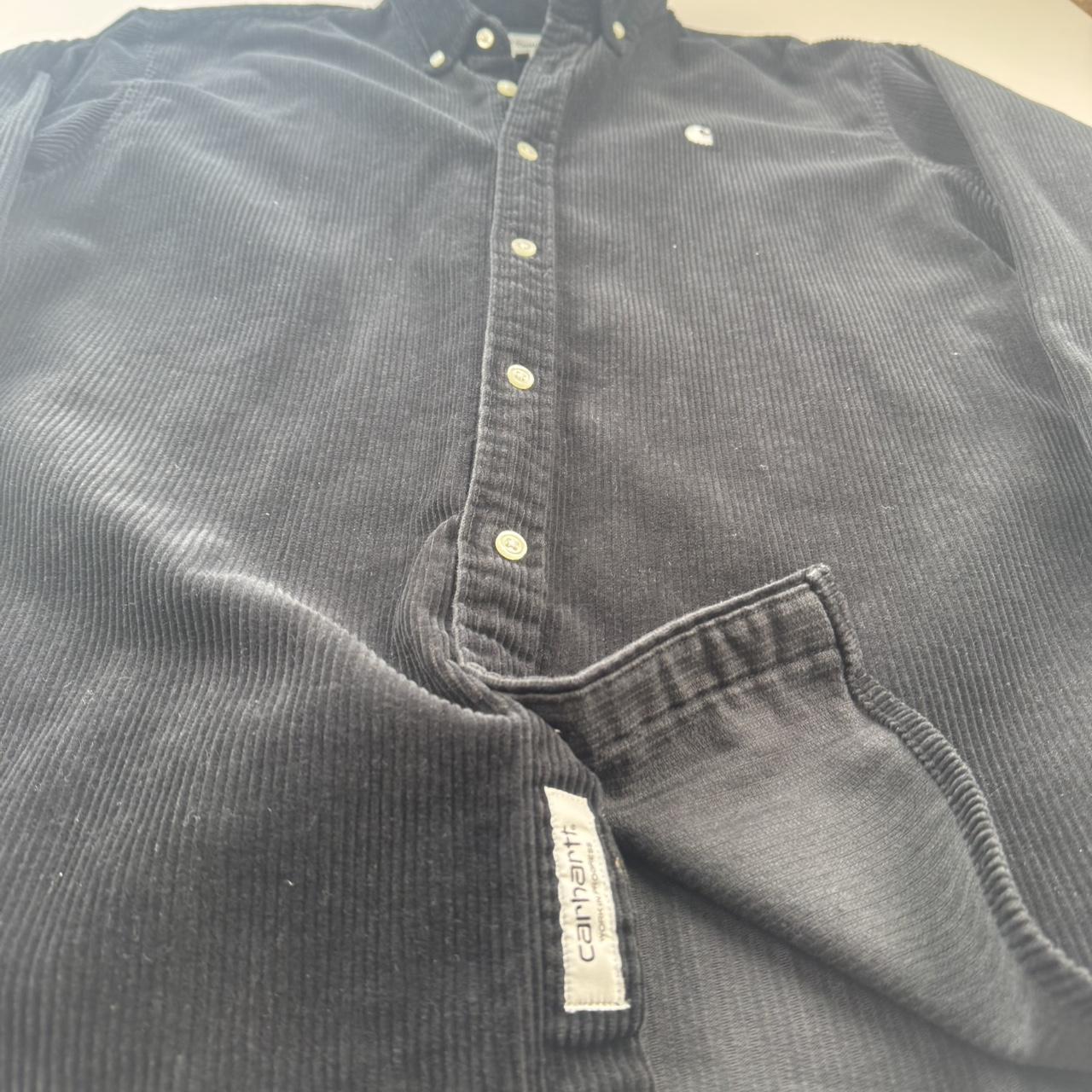 Carhartt WIP Black Corduroy Button Down Shirt L