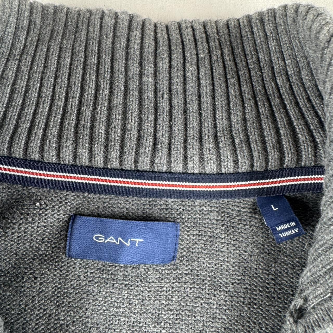 Gant Embroidered Logo Knitted Quarter Zip Fleece L