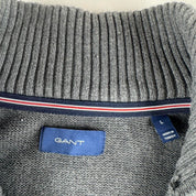 Gant Embroidered Logo Knitted Quarter Zip Fleece L