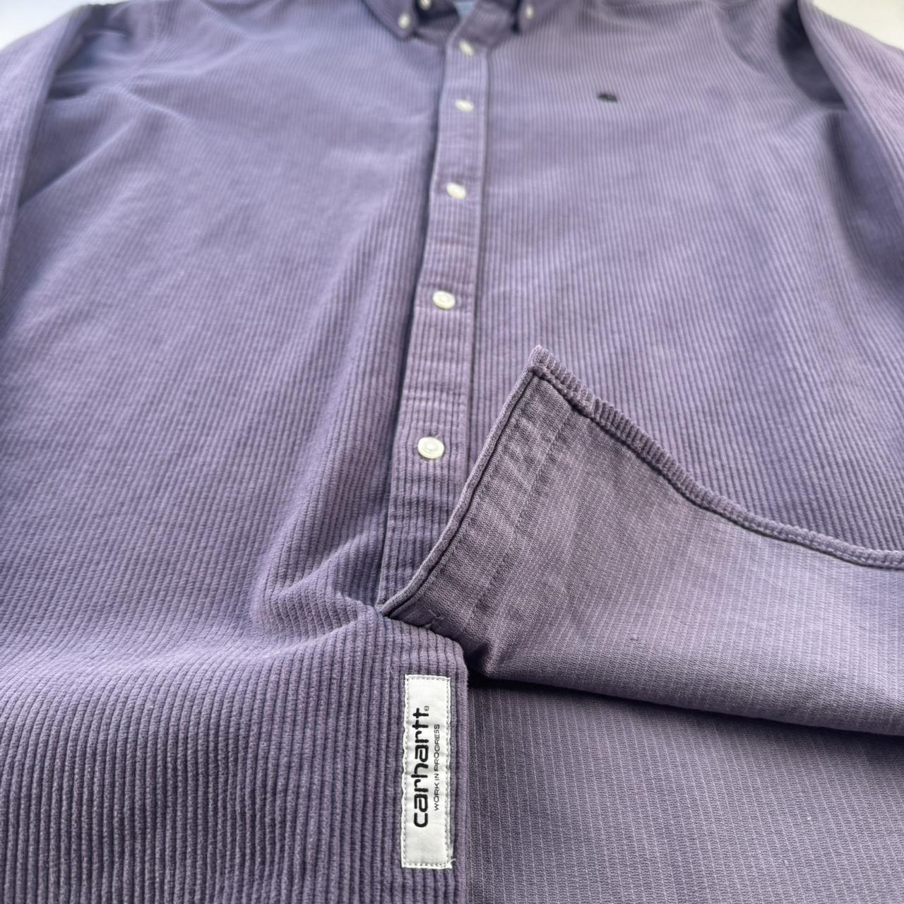 Purple Carhartt WIP Long Sleeve Madison Corduroy Button Down Shirt XXL