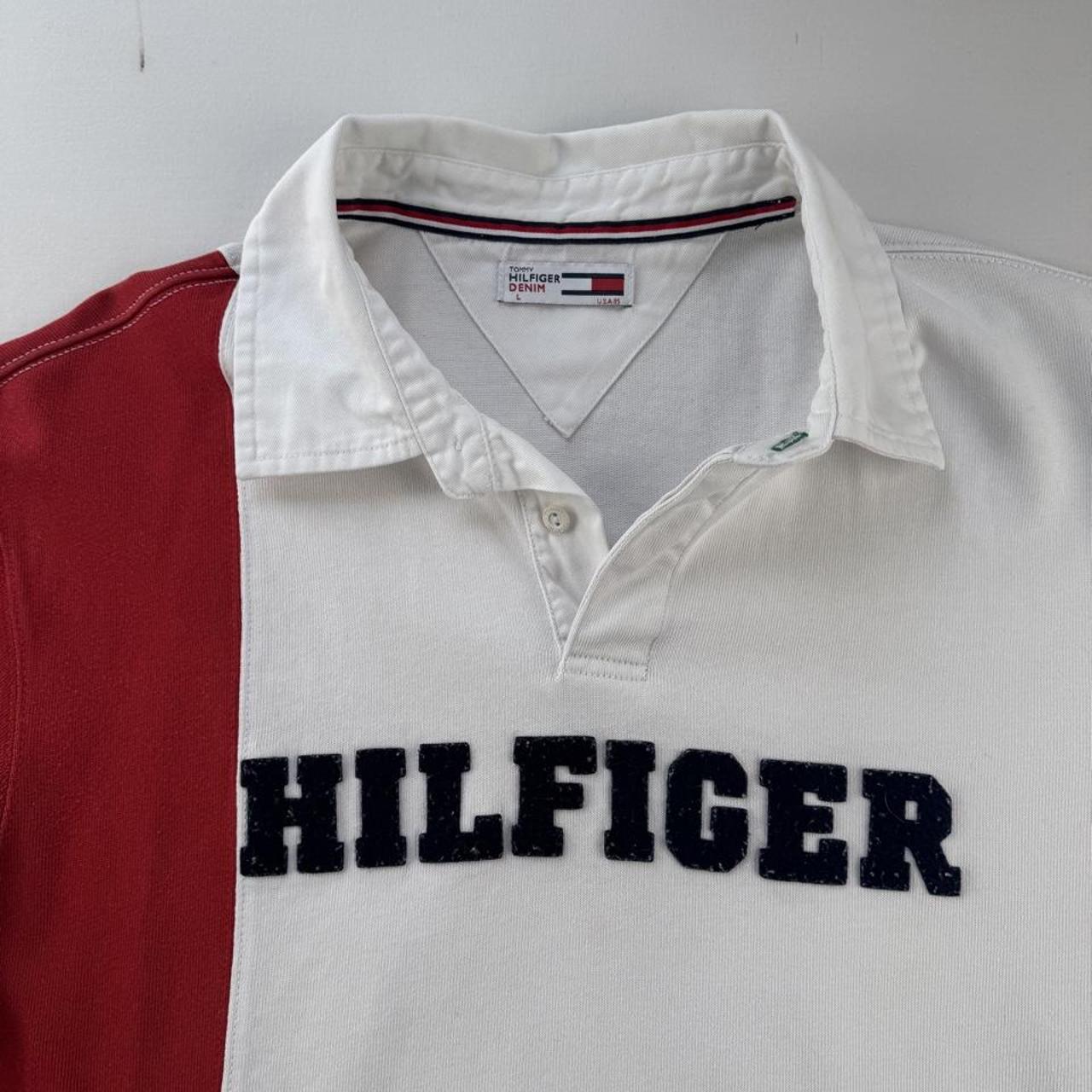 Tommy Hilfiger Embroidered Spellout Rugby Polo L
