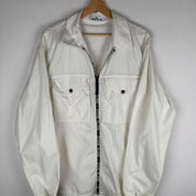Stone Island shell jacket XL, black with logo trim and lightweight material.