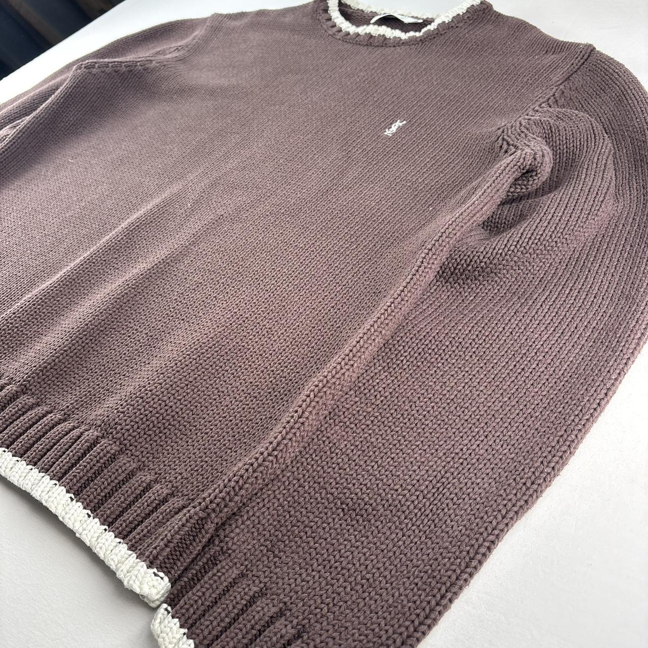 Yves Saint Laurent Rare Brown Ribbed Knitted Jumper XL