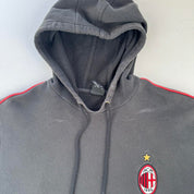 Mens AC Milan Adidas Embroidered Oversized Hoodie L