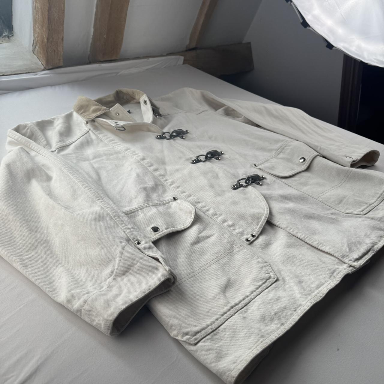 Rare Late 1990s Firemans Clasp Polo Ralph Lauren Chore Jacket with Corduroy Collar M