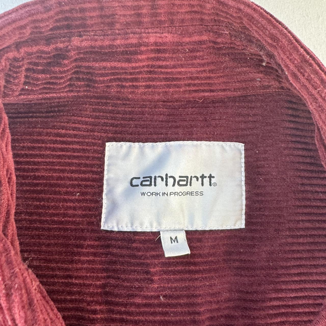 Burgundy Carhartt WIP Long Sleeve Madison Corduroy Button Down Shirt M