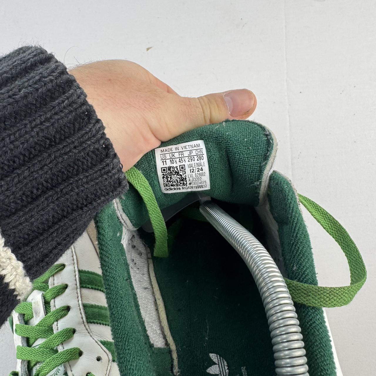 Adidas White and Green Samba OG UK10