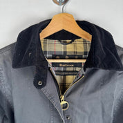 Barbour cream lightweight jacket with logo detail and slim fit design.
