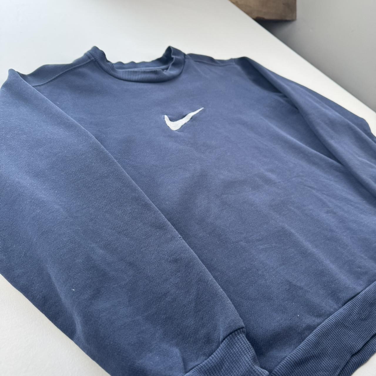 Womens Navy 1990s Nike Embroidered Swoosh Sweatshirt 12-14