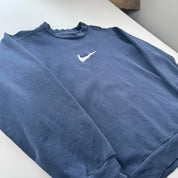 Womens Navy 1990s Nike Embroidered Swoosh Sweatshirt 12-14