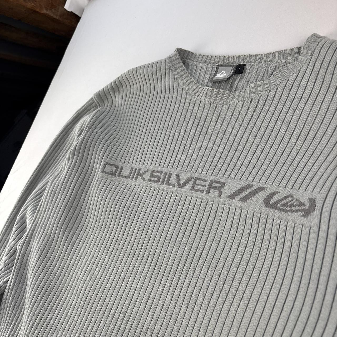Light Blue Womens Ribbed 1990s Quiksilver Knitwear L