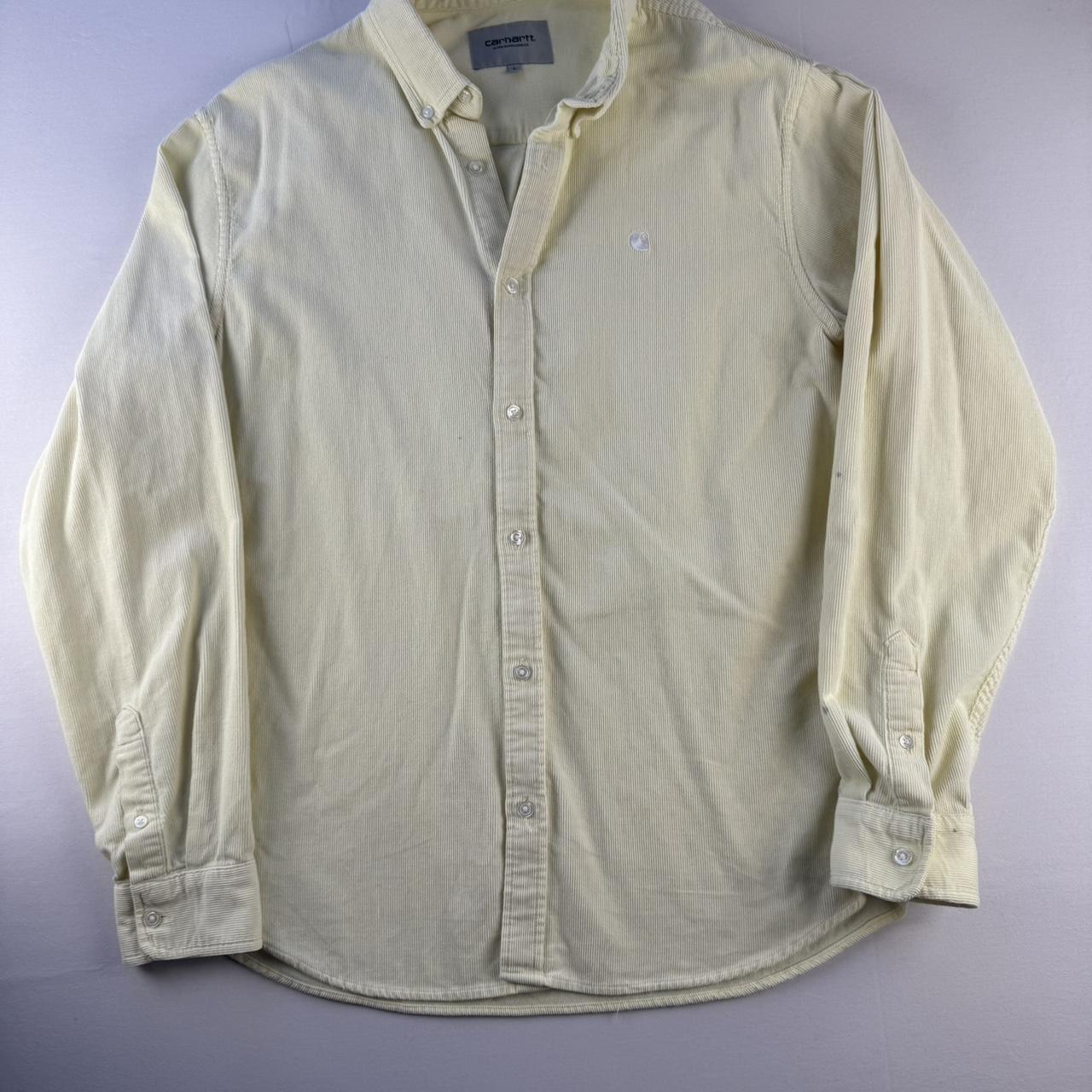 Yellow Carhartt WIP Long Sleeve Madison Corduroy Button Down Shirt L