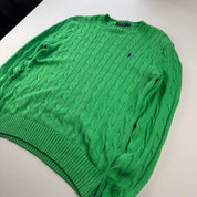 Polo Ralph Lauren Embroidered Pony Knitted Cableknit Crewneck M