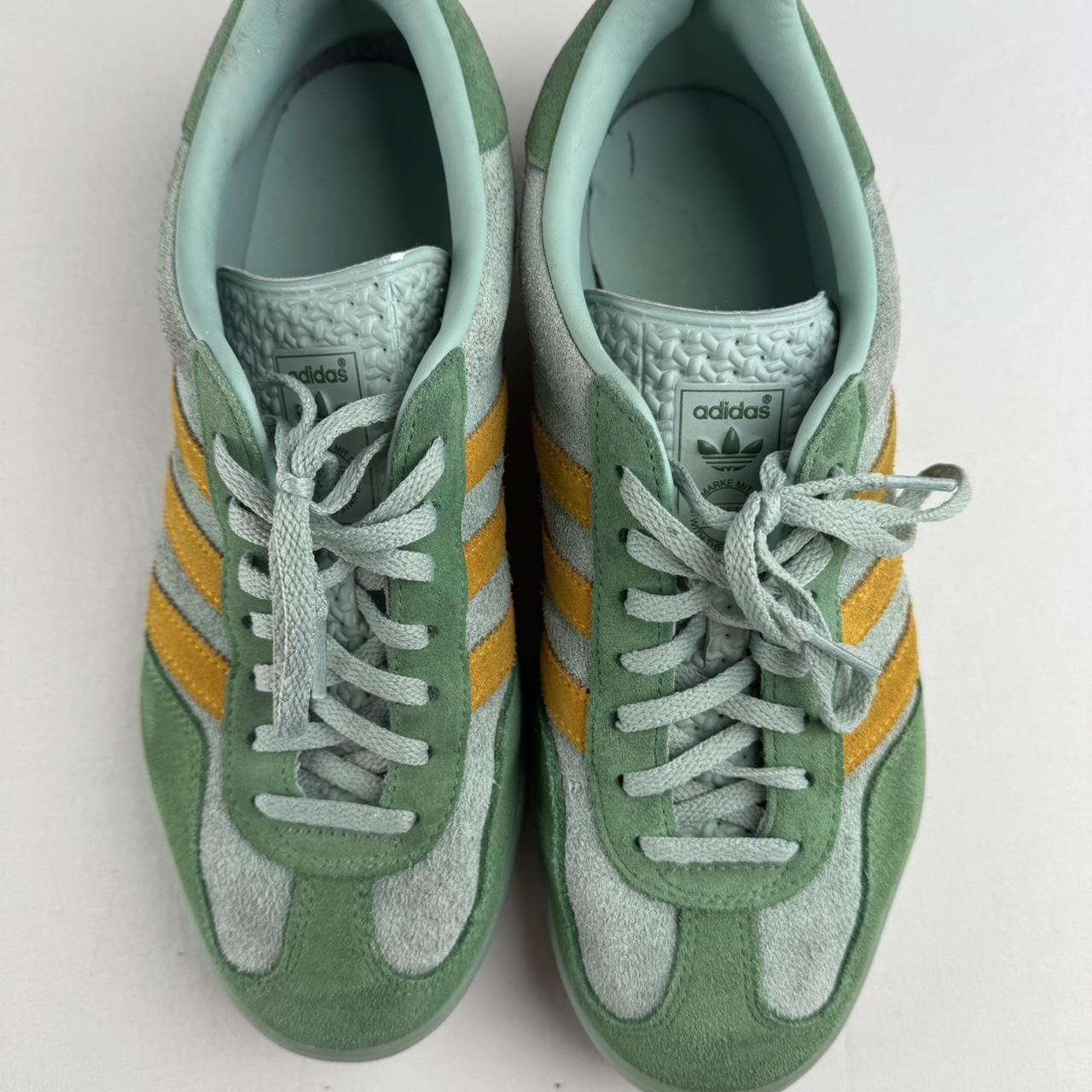 Green Adidas Gazelles UK8