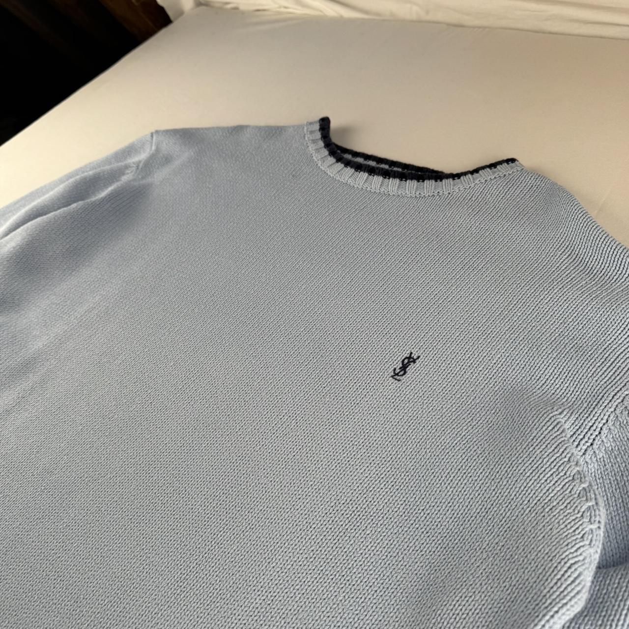 Yves Saint Laurent YSL Embroidered Ribbed Heavyweight Knitted Jumper L