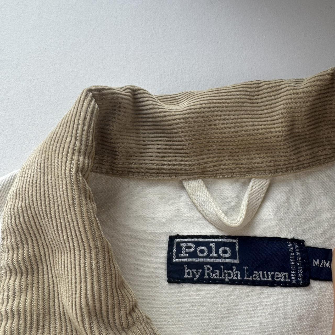 Rare Late 1990s Firemans Clasp Polo Ralph Lauren Chore Jacket with Corduroy Collar M