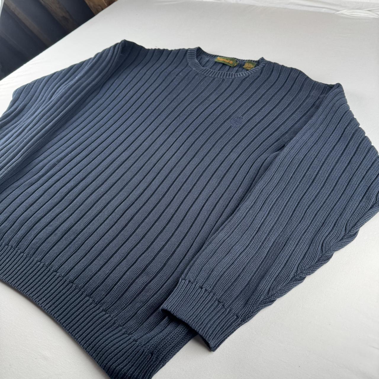 Navy Timberland Embroidered Heavyweight Knitted Sweatshirt M