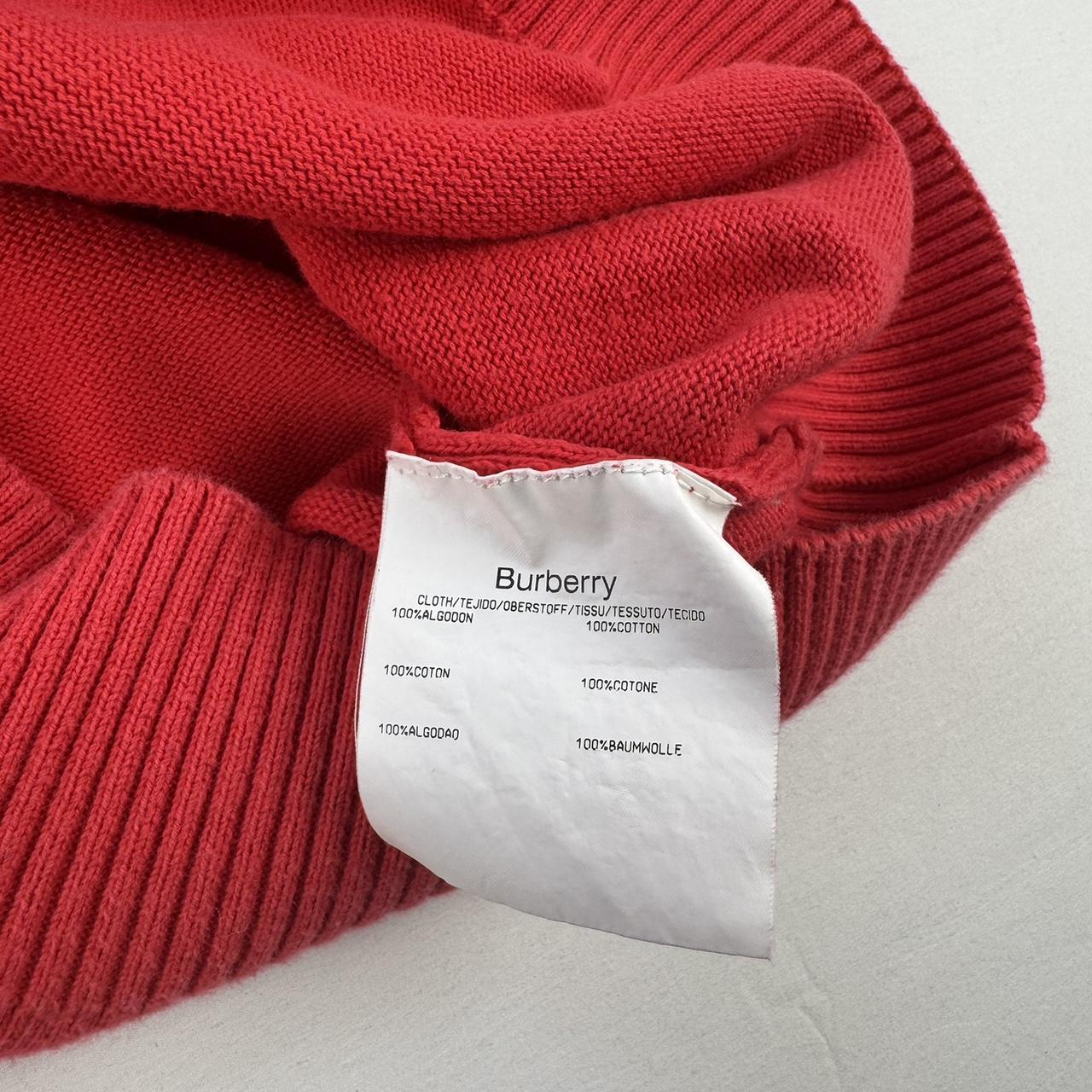 Early 2000s Cotton Burberry Embroidered Knitted Jumper M