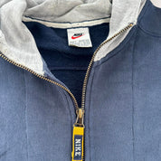 1990s Nike Full Zip Embroidered Pocket Logo Hoodie L