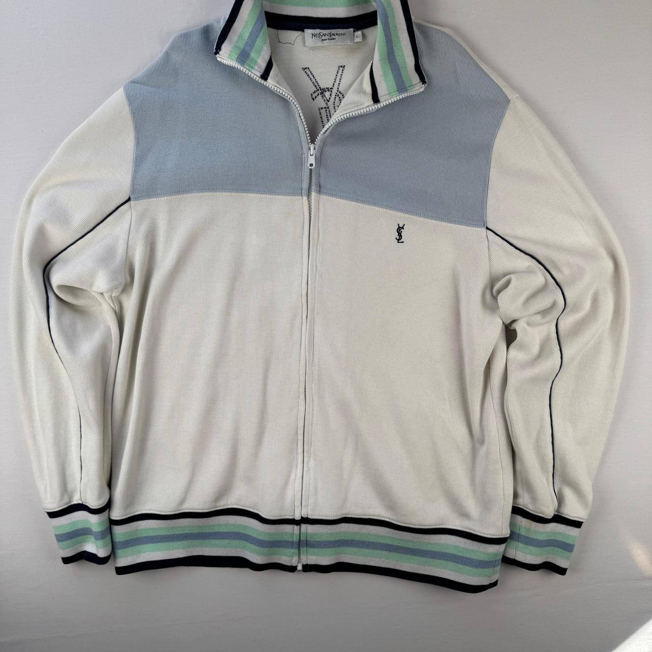 Yves Saint Laurent Track Jacket in White Size L