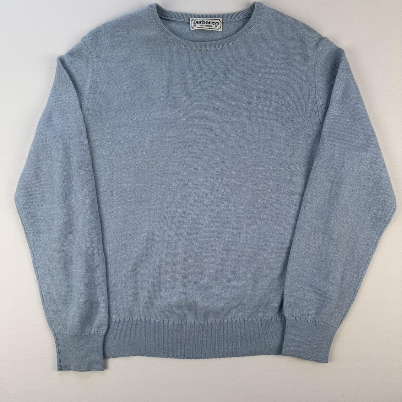 Baby Blue 1990s Merino Wool Burberrys Jumper 8