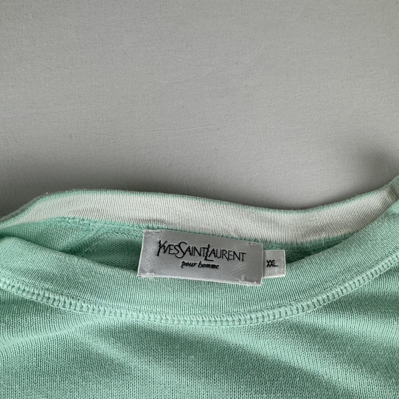 Yves Saint Laurent YSL Thin Mint Green Embroidered Logo Knitted Jumper XXL