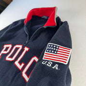 Polo Ralph Lauren Embroidered Fleece Quarter Zip Navy M