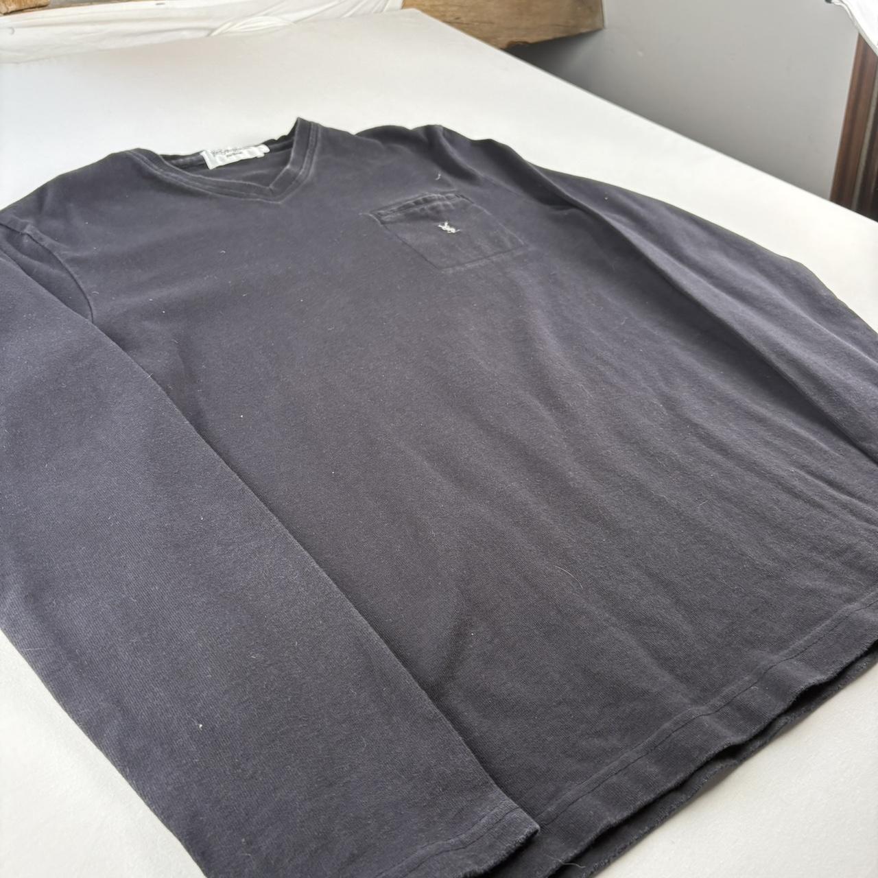 Yves Saint Laurent YSL Embroidered Logo V-Neck Jumper L