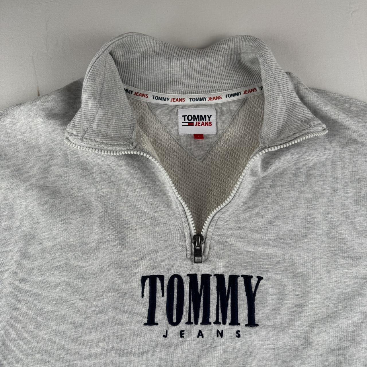Tommy Jeans Embroidered Centre Spellout Half Zip Jumper L