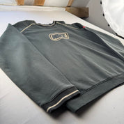 Vintage 2000s Nike Embroidered Dark Green and Cream Nike Sweatshirt L