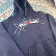 Billabong navy oversized hoodie with logo detail and soft material.