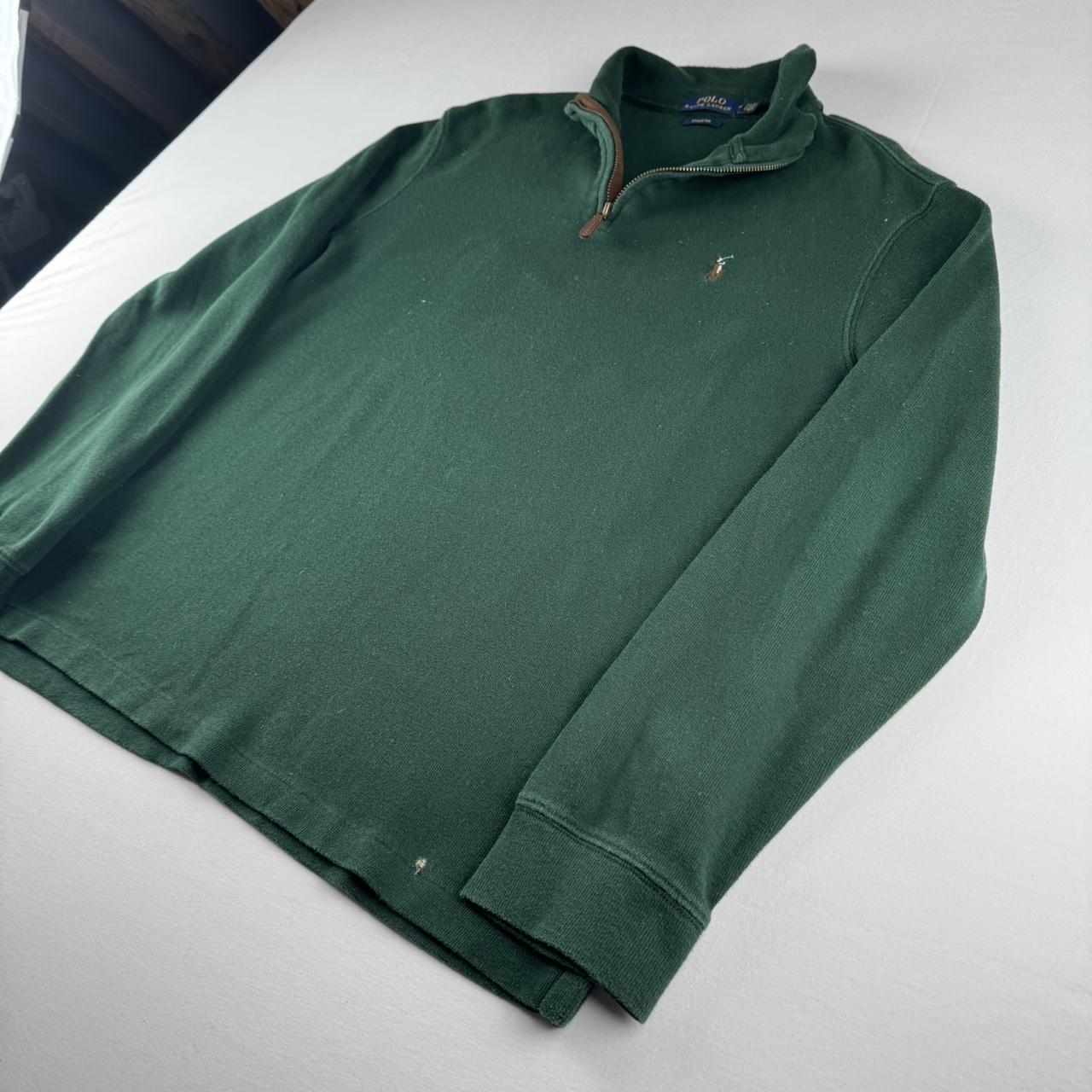 Polo Ralph Lauren Embroidered Logo Green Quarter Zip Fleece M