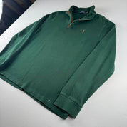 Polo Ralph Lauren Embroidered Logo Green Quarter Zip Fleece M
