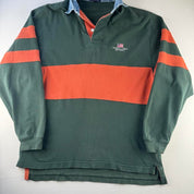 1990s Gant Embroidered Spellout Panel Rugby Polo Shirt M