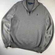 Polo Ralph Lauren Green Embroidered Pony Quarter Zip Jumper XL