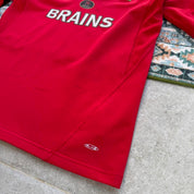 Reebok men's polo shirt red with Wales Rugby logo and slim fit design.