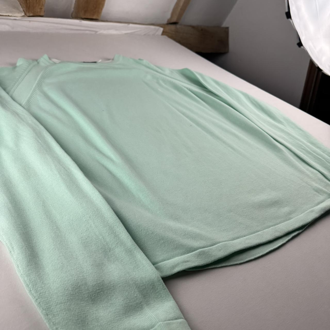 Yves Saint Laurent YSL Thin Mint Green Embroidered Logo Knitted Jumper XXL