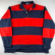 Polo Ralph Lauren Striped Embroidered Pony Rugby Polo Shirt L