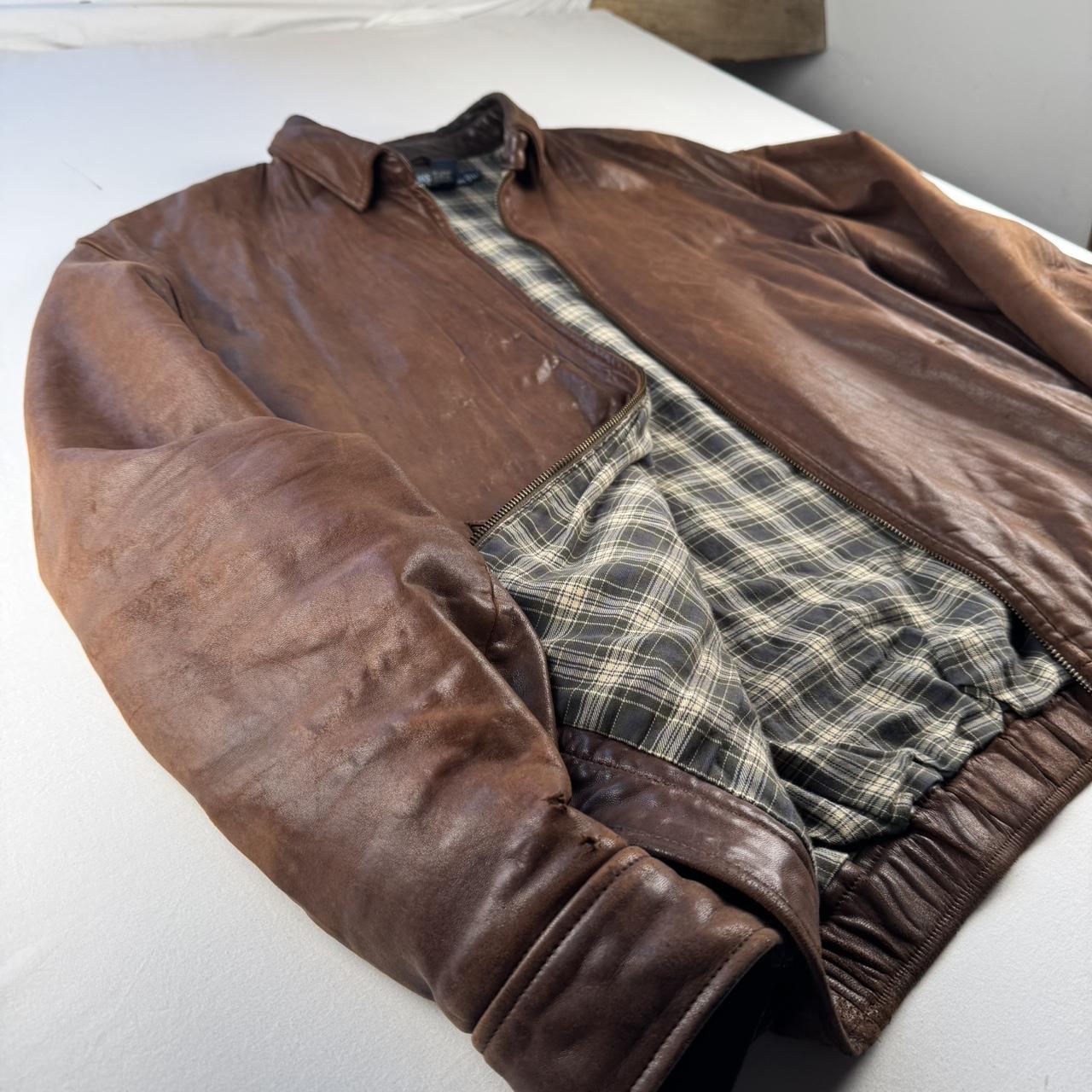 Distressed 2000s Polo Ralph Lauren Leather Jacket L