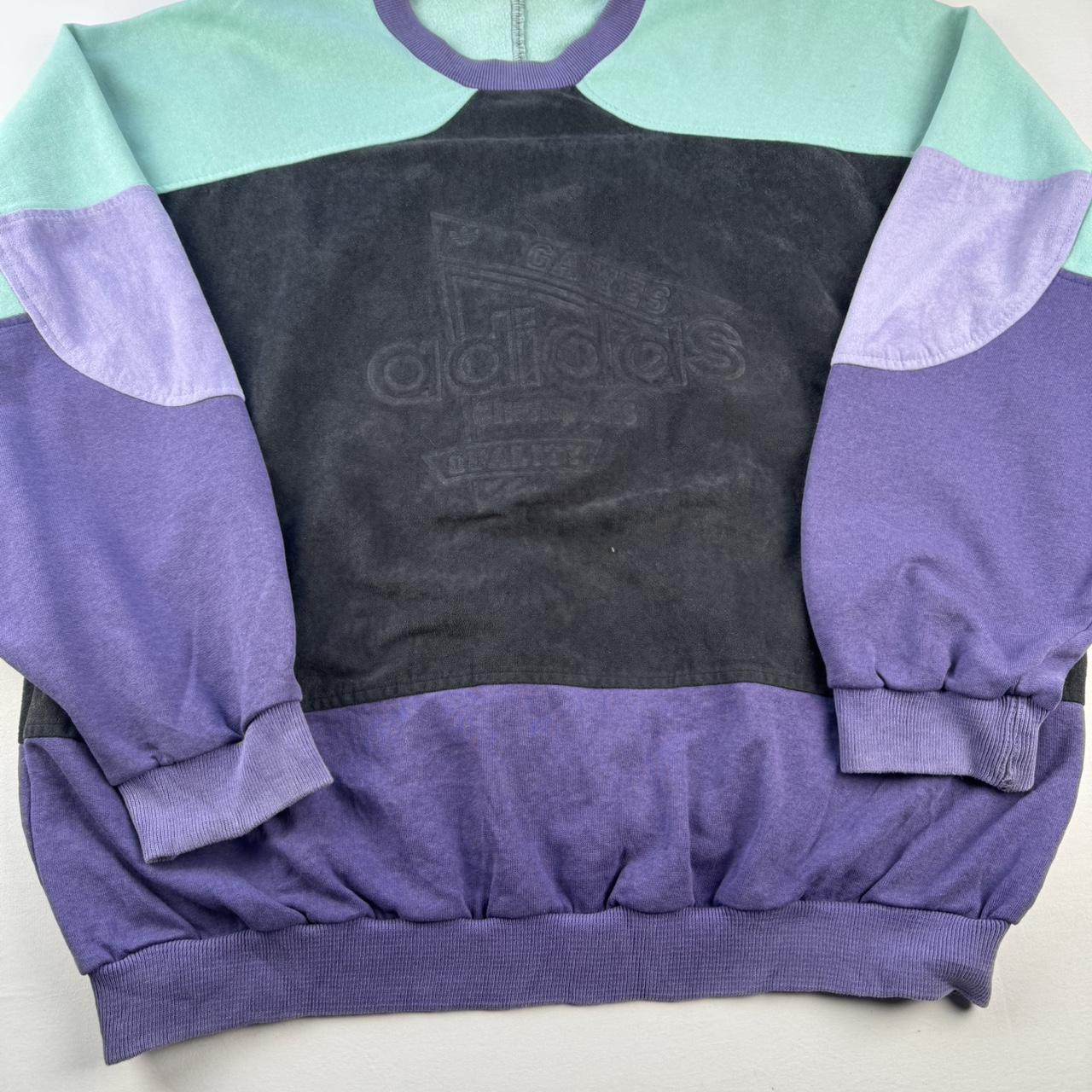 1990s Adidas Funky Pattern Spellout Sweatshirt XL