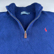 Polo Ralph Lauren Embroidered Pony Knitted Quarter Zip Fleece L