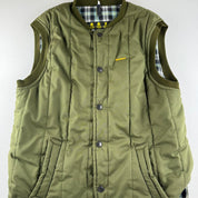 Barbour Embroidered Plaid Lining Puffer Gilet M