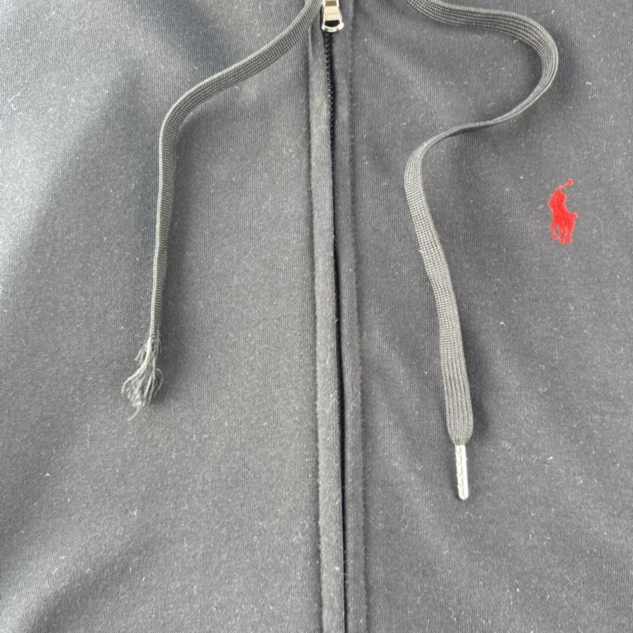 Polo Ralph Lauren Black and Red Full Zip Hoodie L