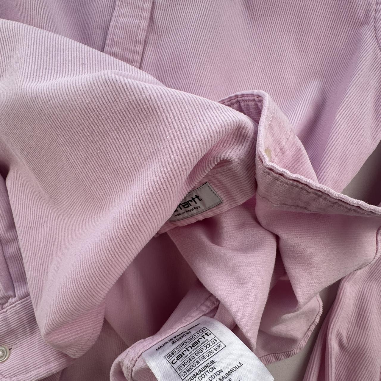 Pink Carhartt WIP Long Sleeve Madison Corduroy Button Down Shirt S